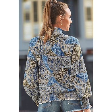 Lascana Women's Smocked Pattern Blouse