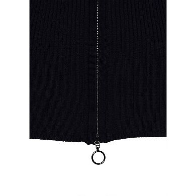 Lascana Women's Zipper Detail Ribbed Sweater