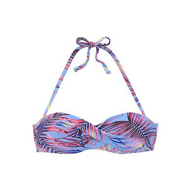 Lascana Women's Palm Print Bandeau Bikini Top
