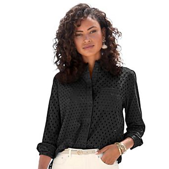 Lascana Women's Eyelet Button Down Blouse
