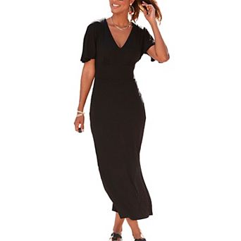 Lascana Women's V-Neckline Maxi Dress
