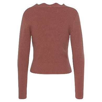 Lascana Women's Scallop V-Neck Sweater