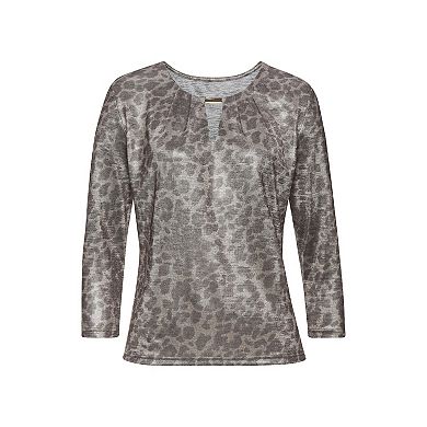 Lascana Women's Keyhole 3/4 Sleeve Top
