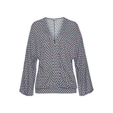 Lascana Women's Flare Sleeve Print Top