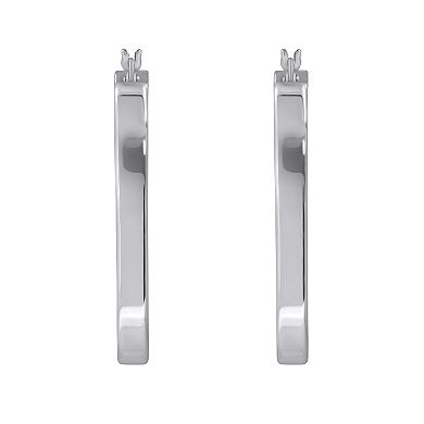 ITALIAN LUSTER Sterling Silver Oval Hoop Earrings