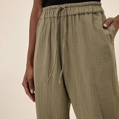 Coastal Double Gauze Tapered Pull-On Pant Made With Organic Cotton
