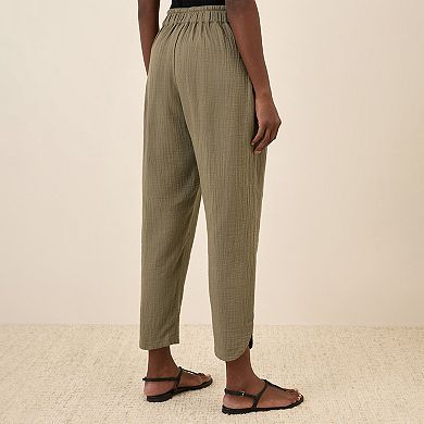 Coastal Double Gauze Tapered Pull-On Pant Made With Organic Cotton