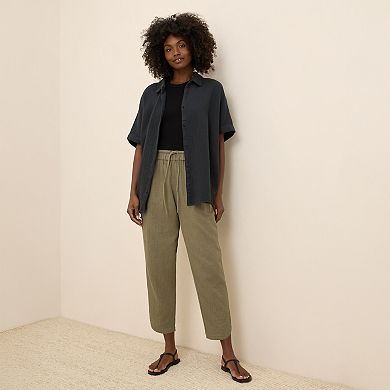 Coastal Double Gauze Tapered Pull-On Pant Made With Organic Cotton