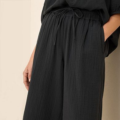 Coastal Double Gauze Split Hem Pant