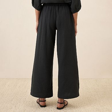 Coastal Double Gauze Split Hem Pant