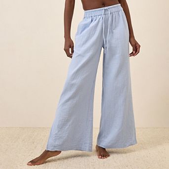 Coastal Double Gauze Split Hem Pant