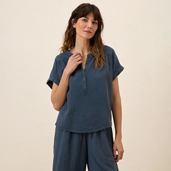 Organic Cotton Coastal Double Gauze Popover