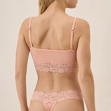 Lace Waist Thong 3-Pack Made with Organic Cotton