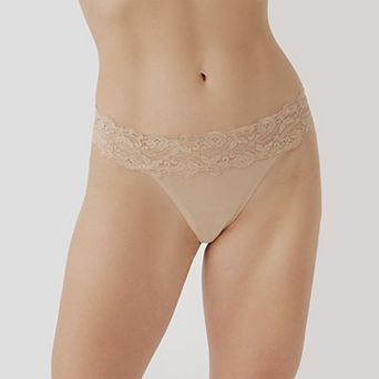 Lace Waist Thong 3-Pack Made with Organic Cotton