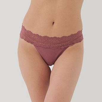 Lace Waist Thong 3-Pack Made with Organic Cotton