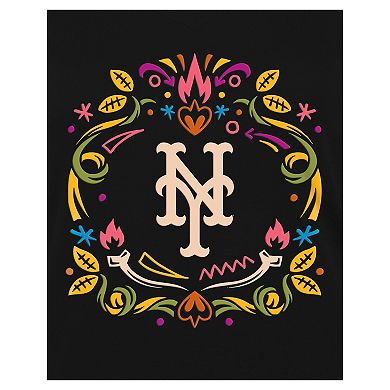 Women's New Era Black New York Mets Día de los Muertos V-Neck T-Shirt