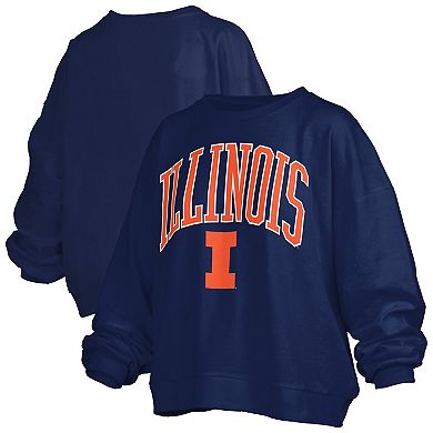 Women's Pressbox Navy Illinois Fighting Illini Janise Fleece Sweatshirt
