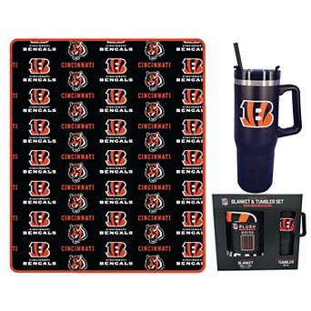 "Pegasus Cincinnati Bengals 60"" x 70"" Logo Blanket and 30oz Stainless Steel Tumbler Combo"