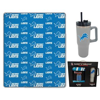 "Pegasus Detroit Lions 60"" x 70"" Logo Blanket and 30oz Stainless Steel Tumbler Combo"
