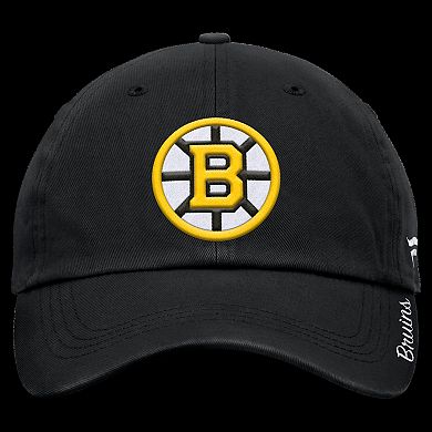 Women's Fanatics Black Boston Bruins Core Logo Adjustable Hat