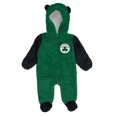 Infant & Newborn Outerstuff Kelly Green Boston Celtics Stay Napping Fleece Bunting Full-Zip Hooded Sleeper
