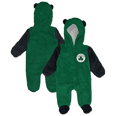 Infant & Newborn Outerstuff Kelly Green Boston Celtics Stay Napping Fleece Bunting Full-Zip Hooded Sleeper