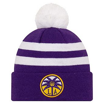 Unisex New Era Purple Los Angeles Sparks Core Cuffed Knit Hat with Pom