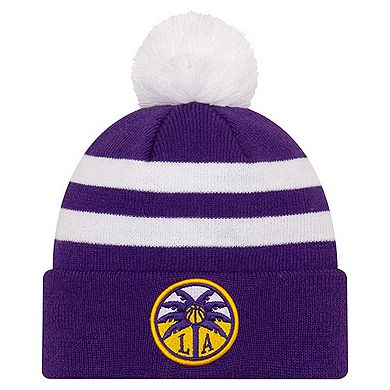 Unisex New Era Purple Los Angeles Sparks Core Cuffed Knit Hat with Pom