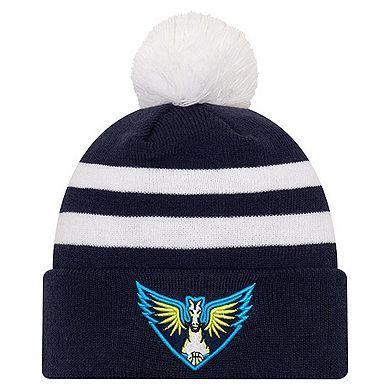 Unisex New Era Navy Dallas Wings Core Cuffed Knit Hat with Pom