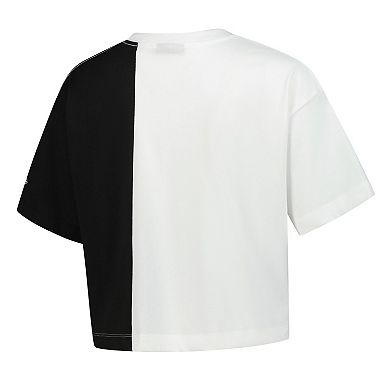 Women's New Era White Minnesota Lynx Team Split Cropped Boxy T-Shirt