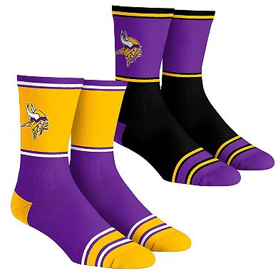 Unisex Rock Em Socks Minnesota Vikings 2-Pack Color Block Crew Socks Set