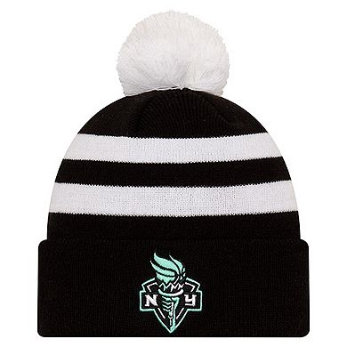 Unisex New Era Black New York Liberty Core Cuffed Knit Hat with Pom