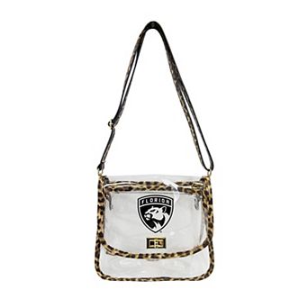 Logo Brands Florida Panthers Leopard Print Trim Clear Purse