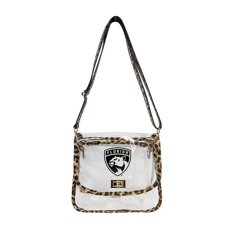 Logo Brands Florida Panthers Leopard Print Trim Clear Purse, Pnt Team