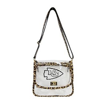 Logo Brands Kansas City Chiefs Leopard Print Trim Clear Purse