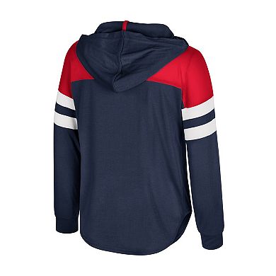 Girls Youth Colosseum Navy Ole Miss Rebels Reflection Hoodie Long Sleeve T-Shirt
