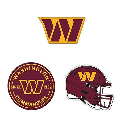 WinCraft Washington Commanders 3-Pack Premium Fridge Magnet Set