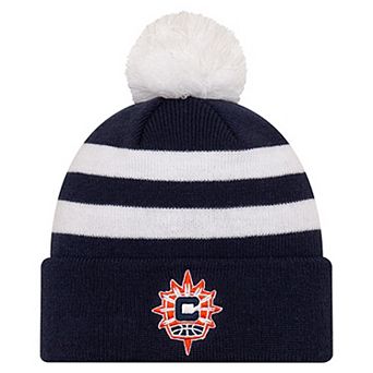 Unisex New Era Navy Connecticut Sun Core Cuffed Knit Hat with Pom