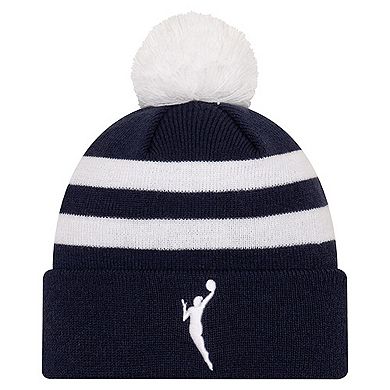 Unisex New Era Navy Connecticut Sun Core Cuffed Knit Hat with Pom