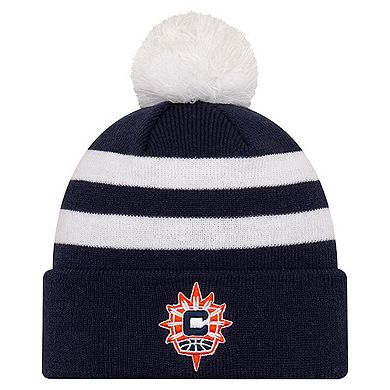 Unisex New Era Navy Connecticut Sun Core Cuffed Knit Hat with Pom