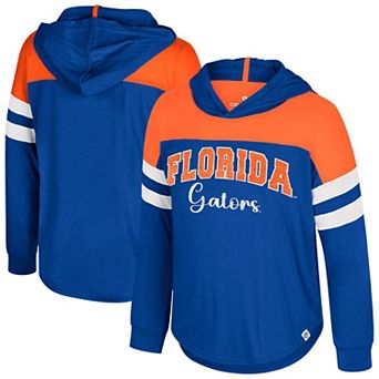Girls Youth Colosseum Royal Florida Gators Reflection Hoodie Long Sleeve T-Shirt