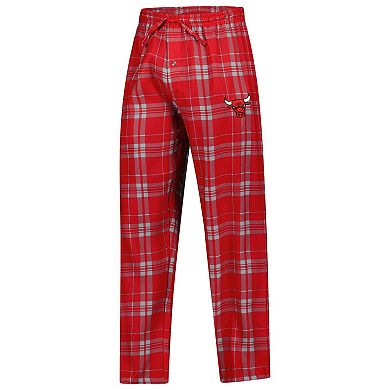 Men's Concepts Sport Red Chicago Bulls Regulate Long Sleeve T-Shirt & Plaid Pant Set