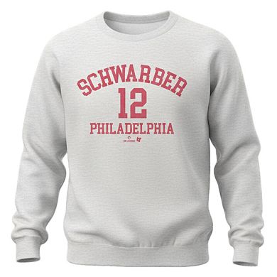 Unisex BreakingT Kyle Schwarber Heather Gray Philadelphia Phillies Player Name & Number Sweatshirt