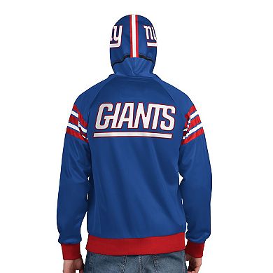 Men's Pro Player Royal/Red New York Giants Helmet Full-Zip Hooded Track Jacket