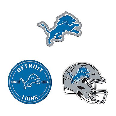WinCraft Detroit Lions 3-Pack Premium Fridge Magnet Set