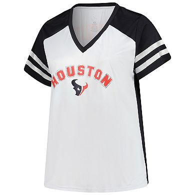Women's Fanatics C.J. Stroud White Houston Texans Plus Size Bling V-Neck T-Shirt