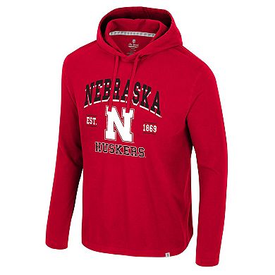 Men's Colosseum Scarlet Nebraska Huskers Simoleans Washed Hoodie