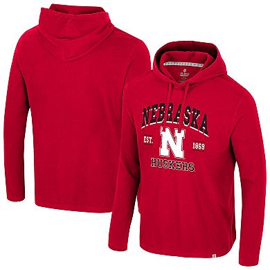 Men's Colosseum Scarlet Nebraska Huskers Simoleans Washed Hoodie
