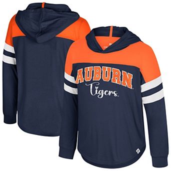 Girls Youth Colosseum Navy Auburn Tigers Reflection Hoodie Long Sleeve T-Shirt