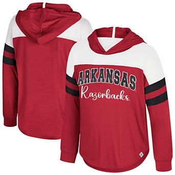 Girls Youth Colosseum Cardinal Arkansas Razorbacks Reflection Hoodie Long Sleeve T-Shirt
